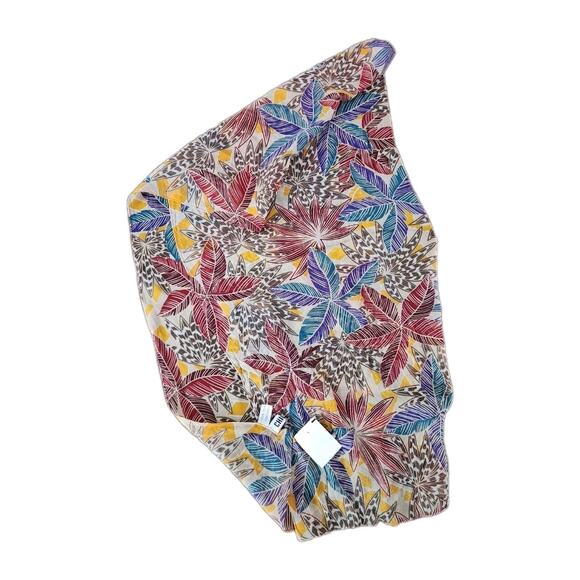 NWT Chicos Vintage 90s Multicolor Tropical Rectangle Silk Scarf 57x14 in Resort - Picture 3 of 5